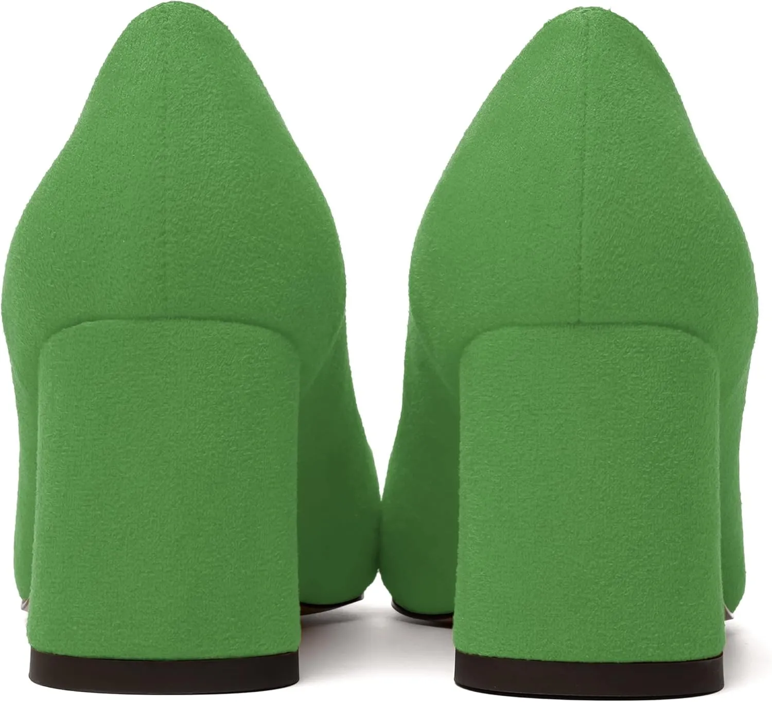 NUMALEO Womens Suede Wedding Solid Slip On Pointed Toe Dress Chunky Mid Heel Pumps Shoes 2.5 Inch