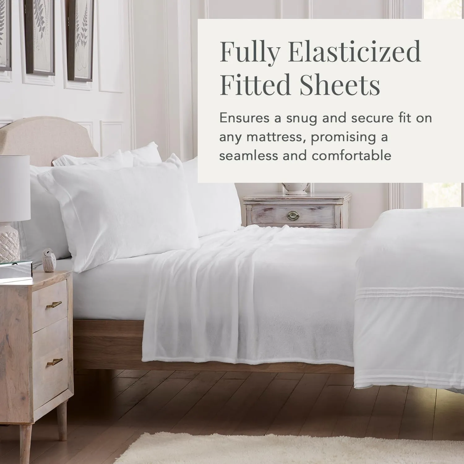 NY Loft Ultra Soft Micro Fleece Sheets Set with Extra Deep Pockets | Super Plush Polar Fleece | Velvet Plush Cozy Warmth | Tribeca Collection (Twin, White)