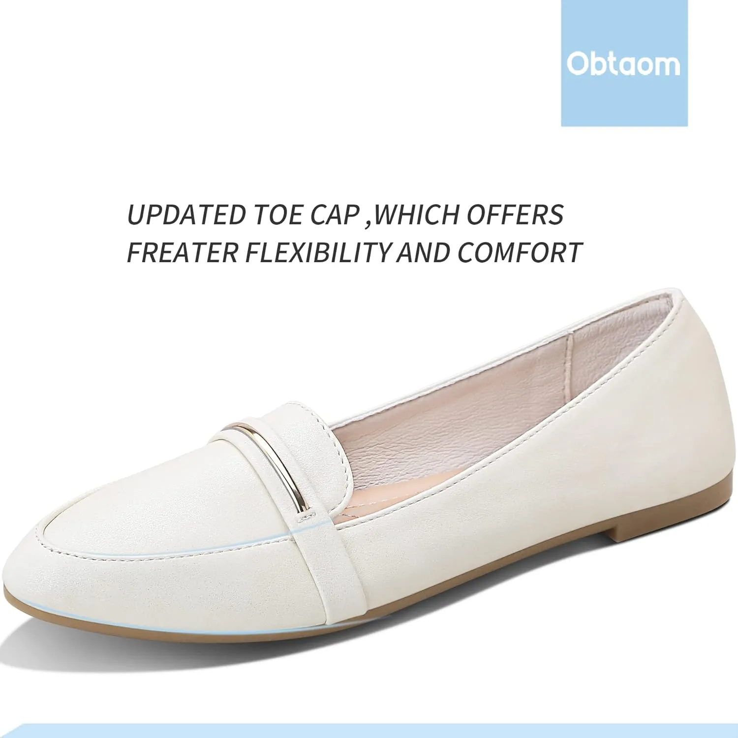 Obtaom Women's Pointy Toe Loafer Flat Comfortable Faux Suede Work Shoes,Cute Penny Loafer Slip On Ballet Flat