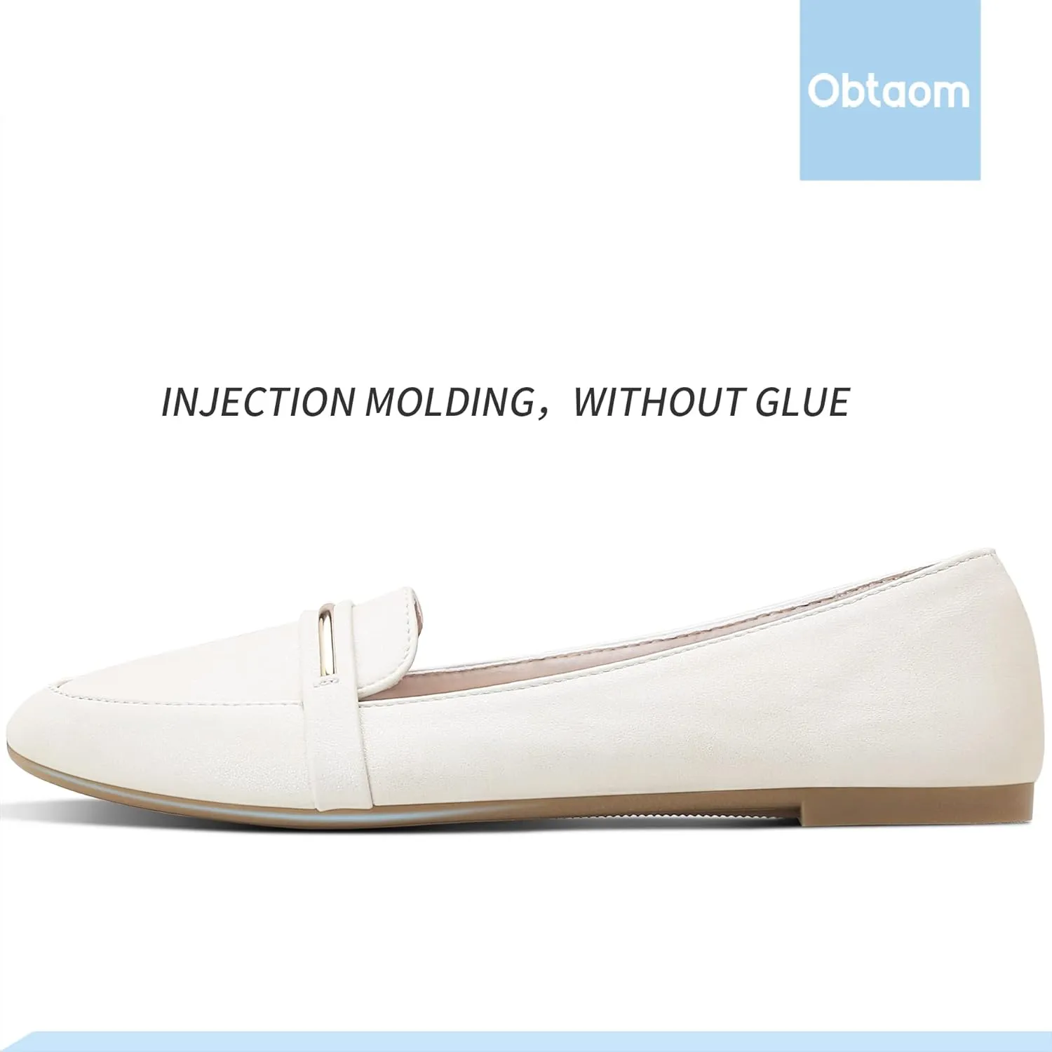 Obtaom Women's Pointy Toe Loafer Flat Comfortable Faux Suede Work Shoes,Cute Penny Loafer Slip On Ballet Flat