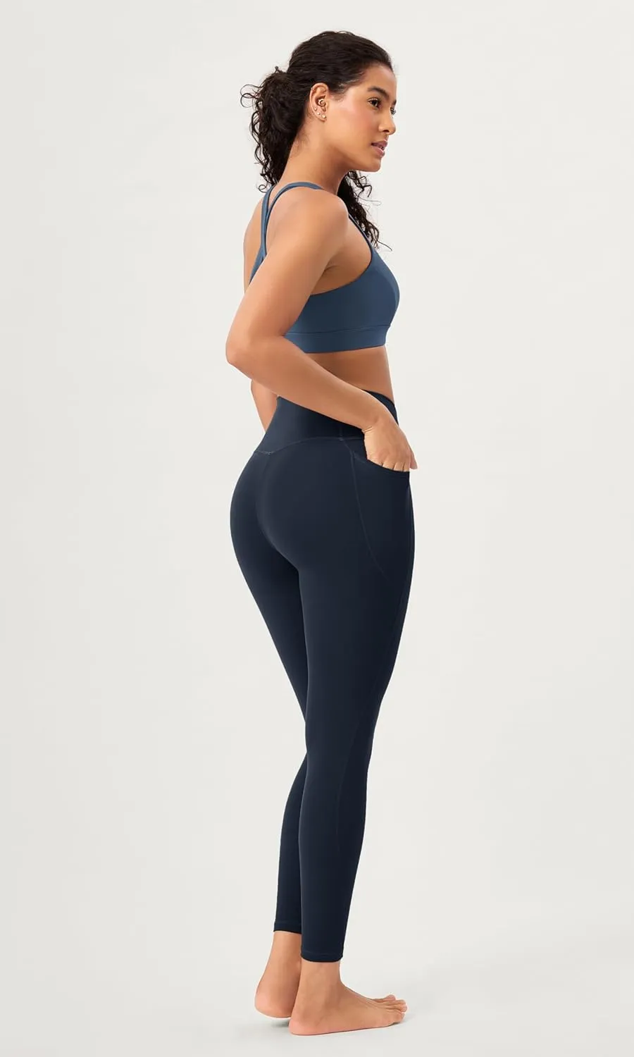 ODODOS Buttery Soft Cross Waist Leggings with Pockets for Women, ODCLOUD 25" / 28" Crossover Lounge Yoga Pants