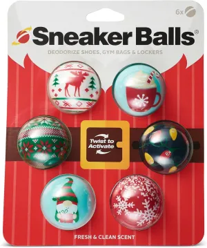 Odor-Fighting Shoe Fresheners, Eliminates Unpleasant Smells, Perfect For Sneakers, Gym Bags, Gear Bags, Drawers, Lockers, And More!, Fireside X-Mas, 6 Pack