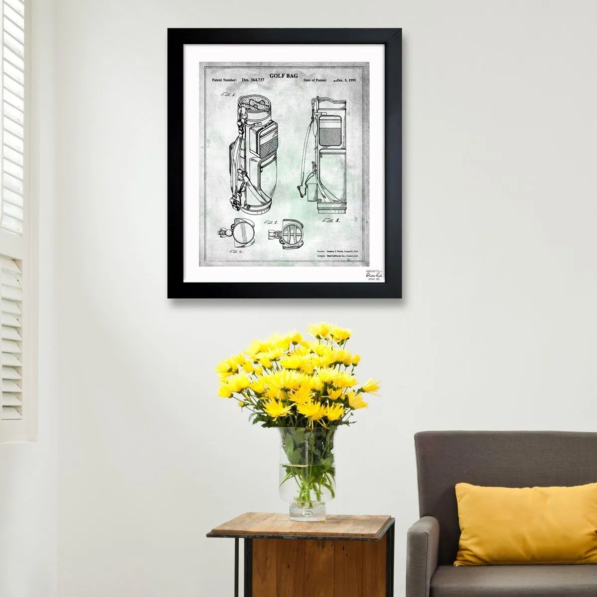 Oliver Gal "Golf Bag 1995" Framed Art, 10" x 12"
