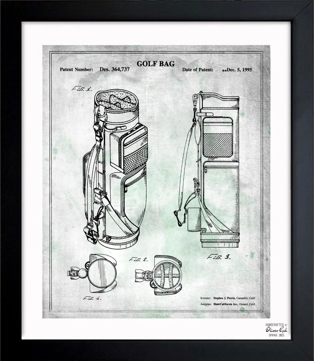 Oliver Gal "Golf Bag 1995" Framed Art, 10" x 12"
