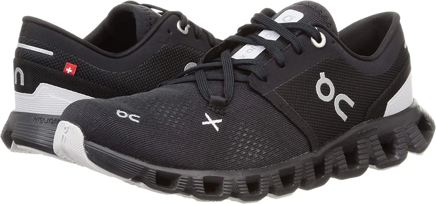 On Women's Cloud X 3 Sneakers, Black, 11 Medium US