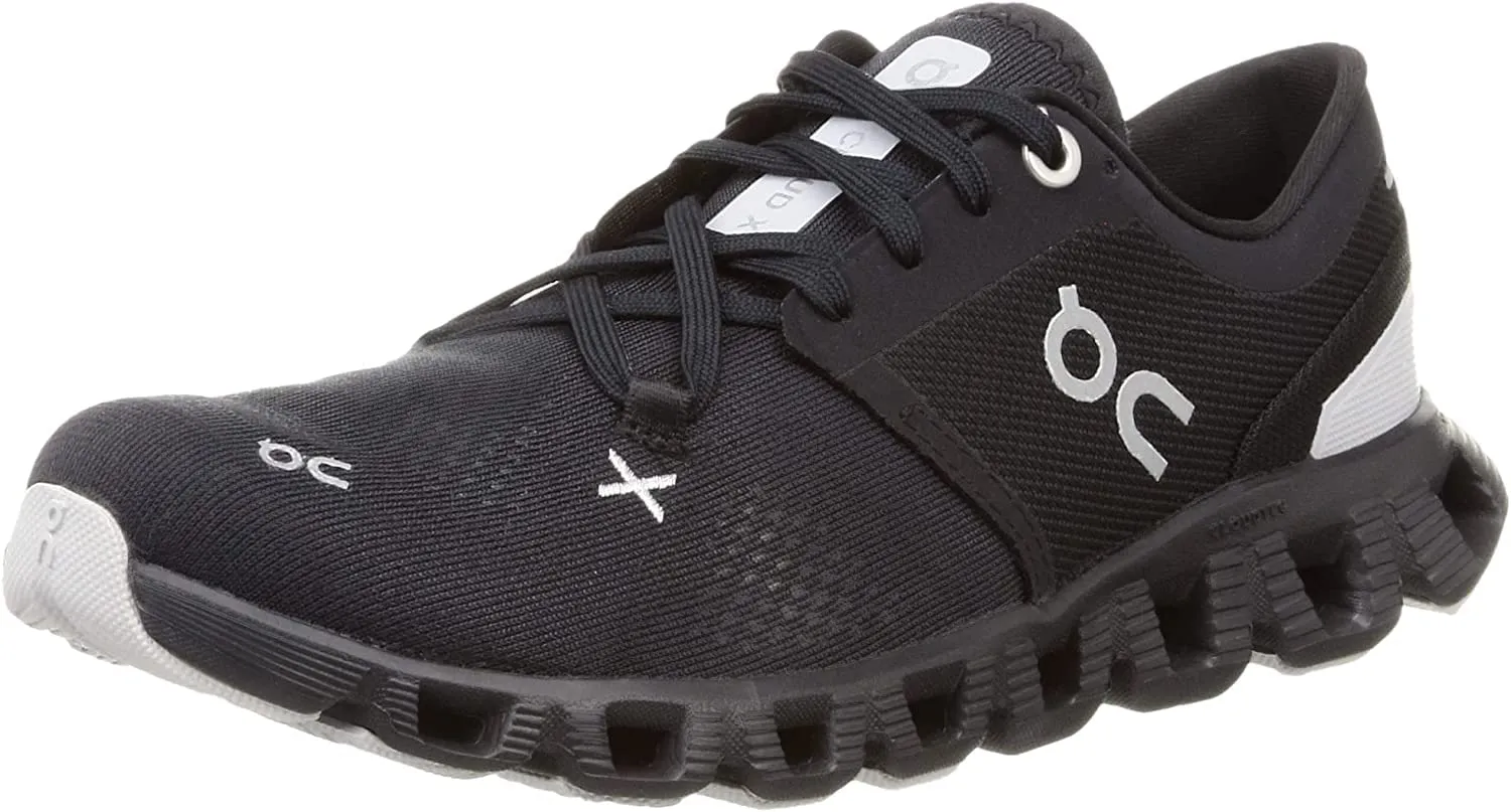 On Women's Cloud X 3 Sneakers, Black, 11 Medium US