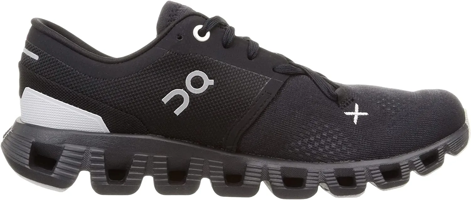 On Women's Cloud X 3 Sneakers, Black, 11 Medium US