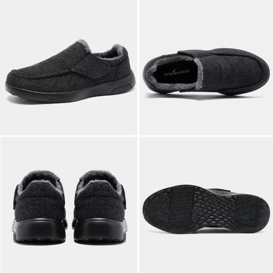 OrthoComfoot Mens Orthopedic Slippers Shoes with Arch Support: Plantar Fasciitis House Slip On Loafers, Comfortable Moccasin Mule Clogs for Indoor Outdoor