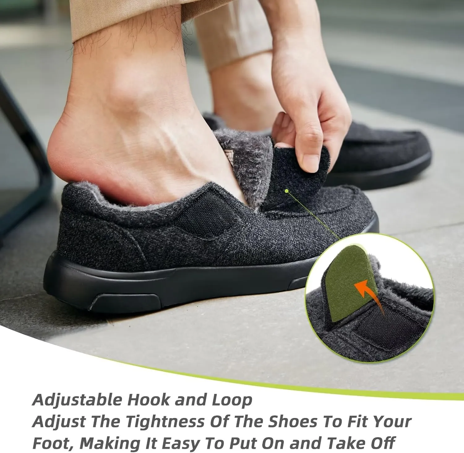 OrthoComfoot Mens Orthopedic Slippers Shoes with Arch Support: Plantar Fasciitis House Slip On Loafers, Comfortable Moccasin Mule Clogs for Indoor Outdoor