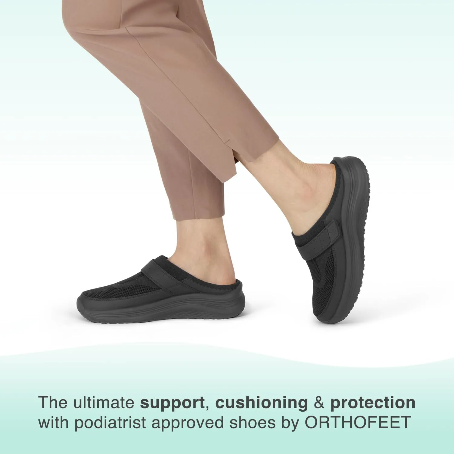 Orthofeet Women's Orthopedic Knit Iris Slip On Mule Sneakers