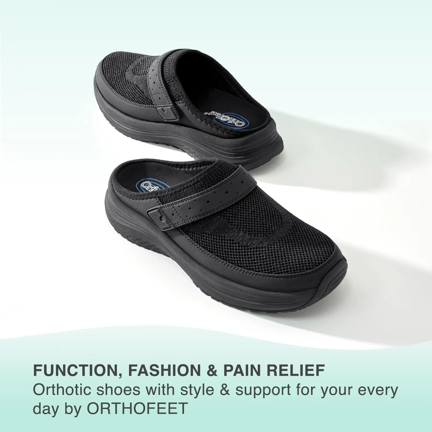 Orthofeet Women's Orthopedic Knit Iris Slip On Mule Sneakers