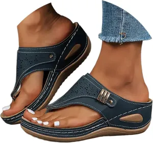 Orthopedic Sandals for Women 2025,Summer Slip On Beach Sandals Dressy Arch Support Wedge Sandal Vintage Wide Width Flip Flops Casual Boho Slipper
