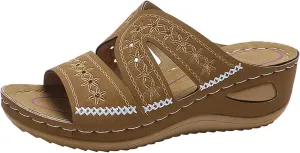 Orthopedic Sandals for Women, Women Summer Dressy Comfortable Sandals Arch Support Wedge Sandals 2025 Non Slip Flip Flops Sandals
