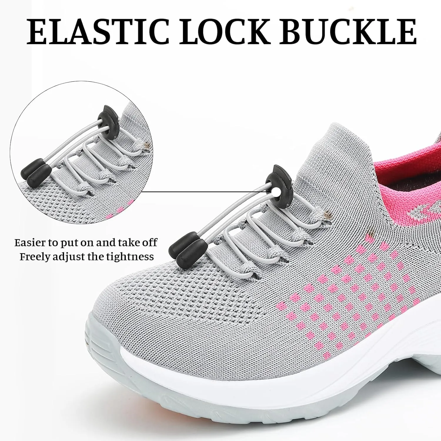 Orthopedic Sneakers Women Breathable Comfort Wear Shoes for Women Walking Slip On Trainers Casual Comfortable Athletic Cushion Thick Bottom Footwear