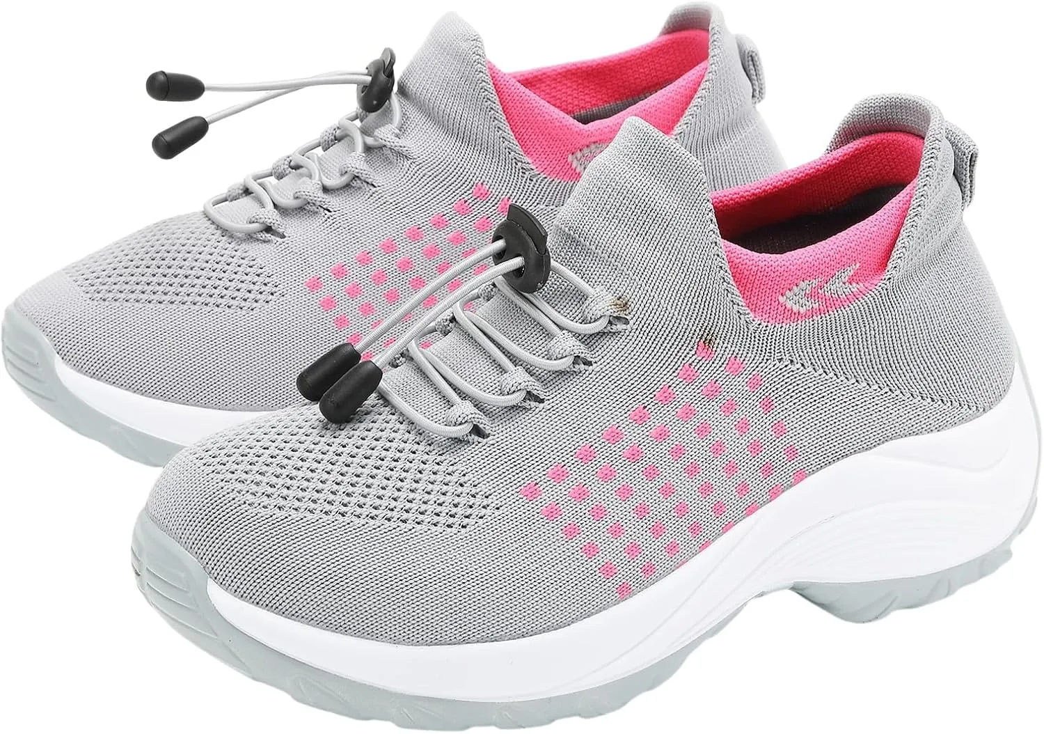 Orthopedic Sneakers Women Breathable Comfort Wear Shoes for Women Walking Slip On Trainers Casual Comfortable Athletic Cushion Thick Bottom Footwear