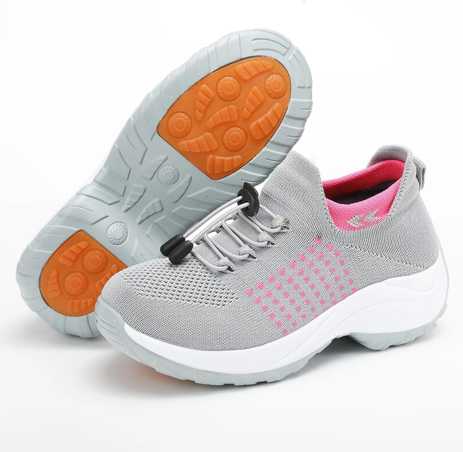 Orthopedic Sneakers Women Breathable Comfort Wear Shoes for Women Walking Slip On Trainers Casual Comfortable Athletic Cushion Thick Bottom Footwear