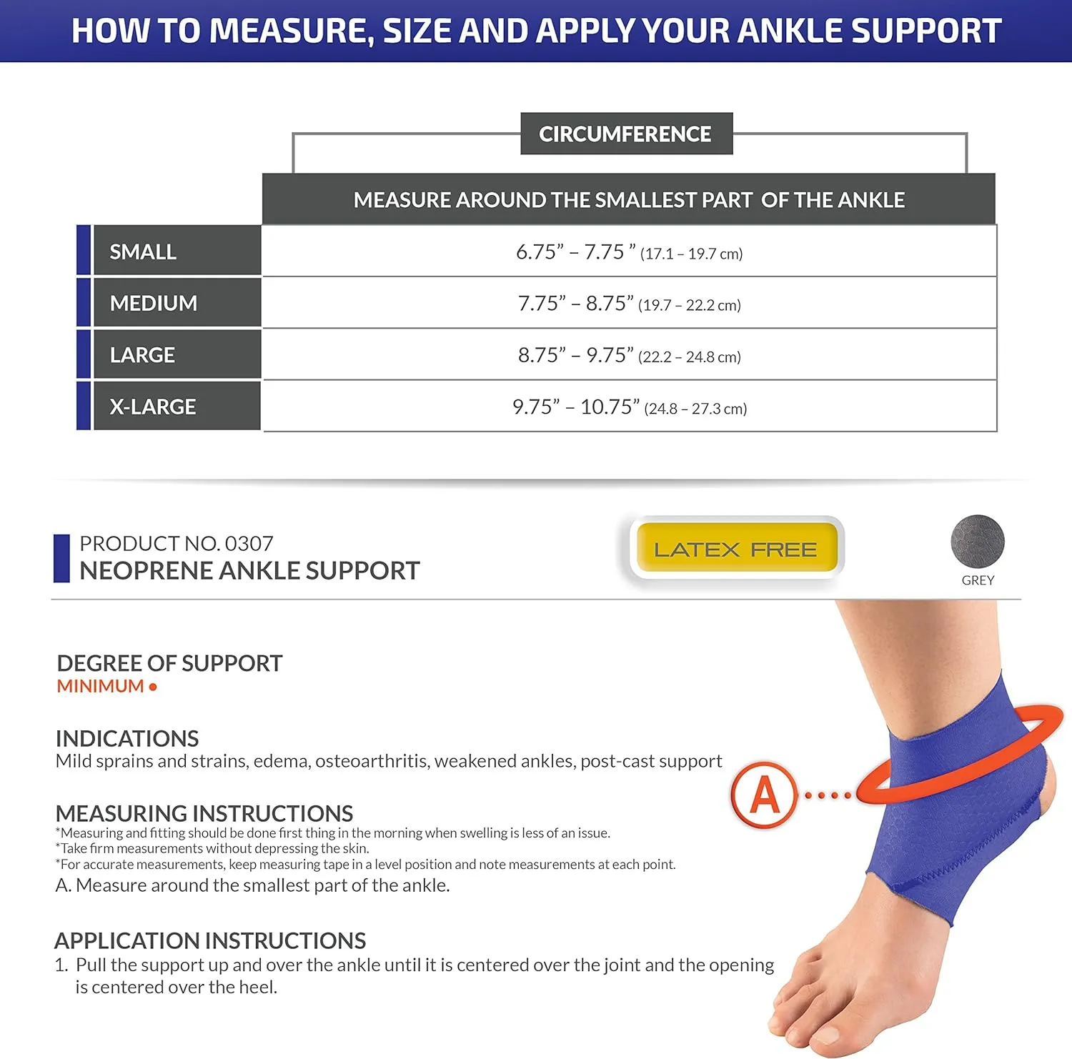 OTC Ankle Support, Slip-on Style, Neoprene
