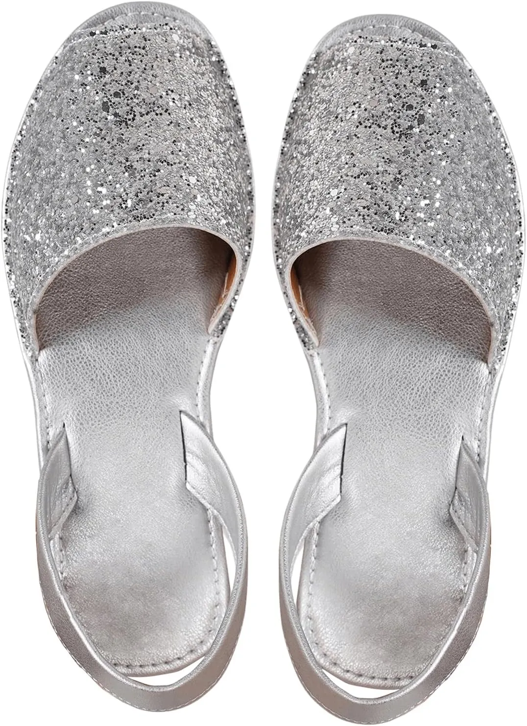 OYOANGLE Women's Peep Toe Slingback Flat Sandals Summer Comfortable Outdoor Casual Slides