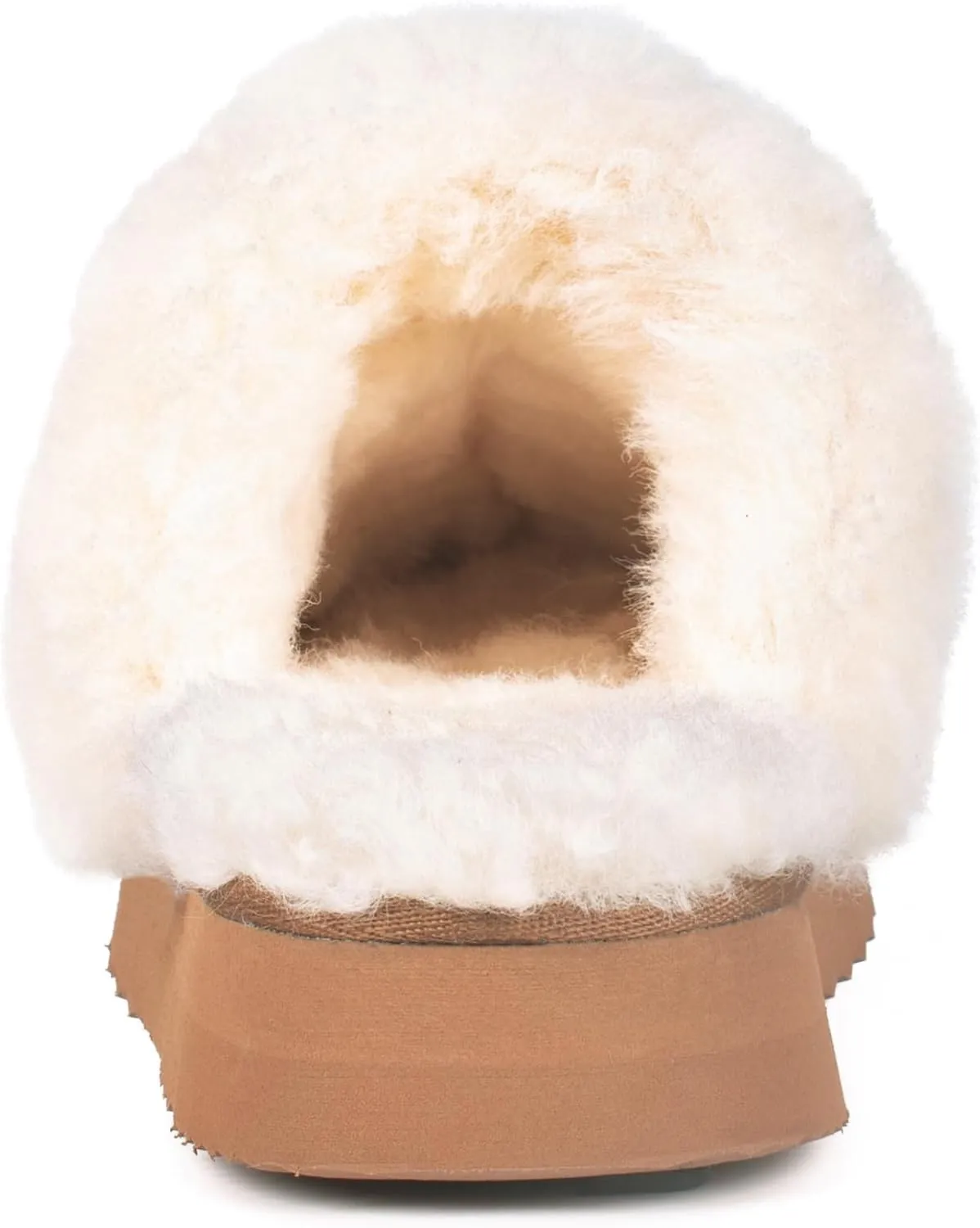 Parfeying Women's Sheepskin House Slippers Indoor Outdoor Shearling Shoes for Women