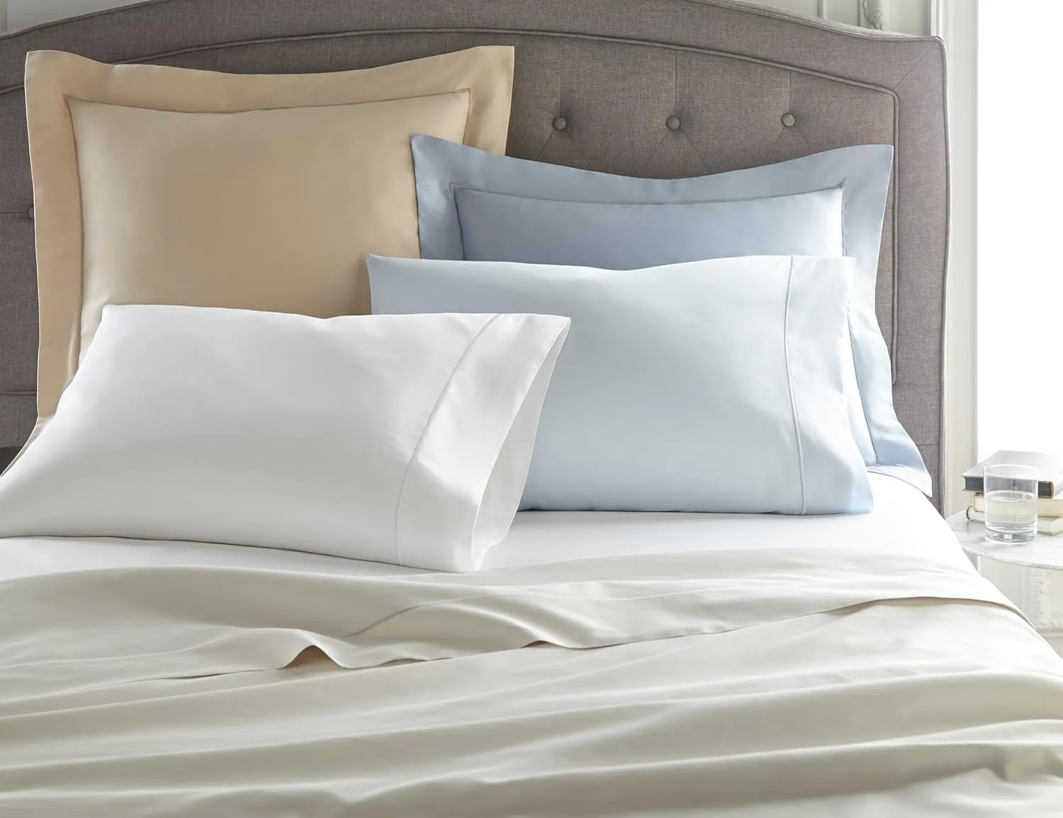 Peacock Alley Soprano Luxury Sateen Sheet Sets - 100% Long Staple Cotton, 420 Thread-Count, Soft and Smooth Sateen Weave - King, Ivory