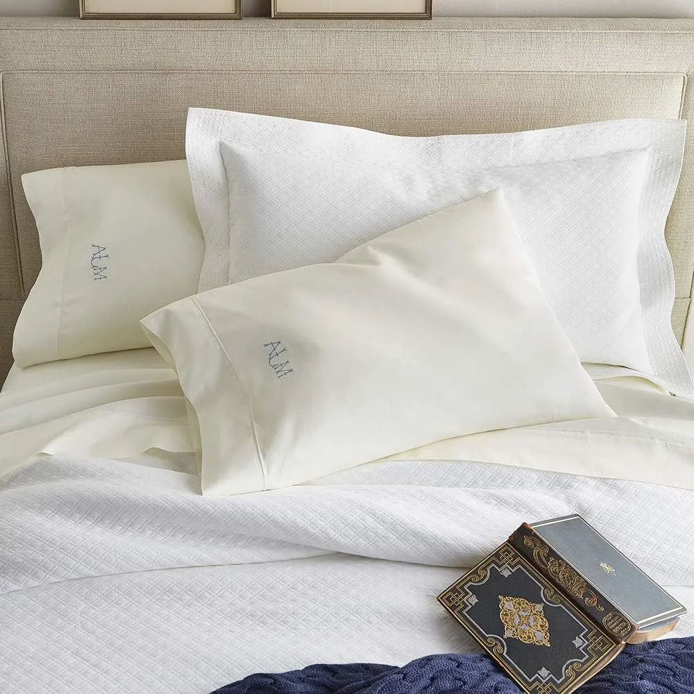 Peacock Alley Soprano Luxury Sateen Sheet Sets - 100% Long Staple Cotton, 420 Thread-Count, Soft and Smooth Sateen Weave - King, Ivory