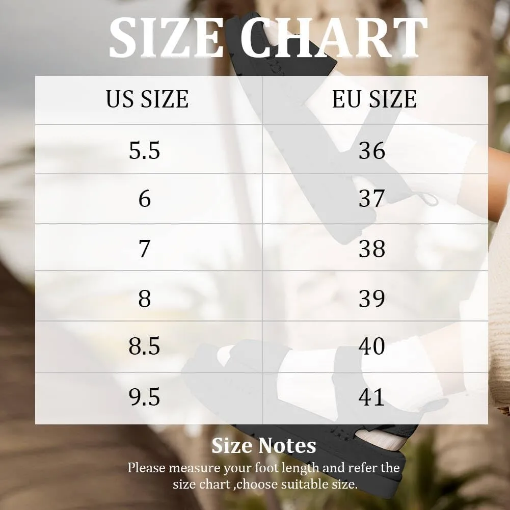 Platform Sandals Women Summer Comfortable Non-Slip Adjustable Double Strap Sandals
