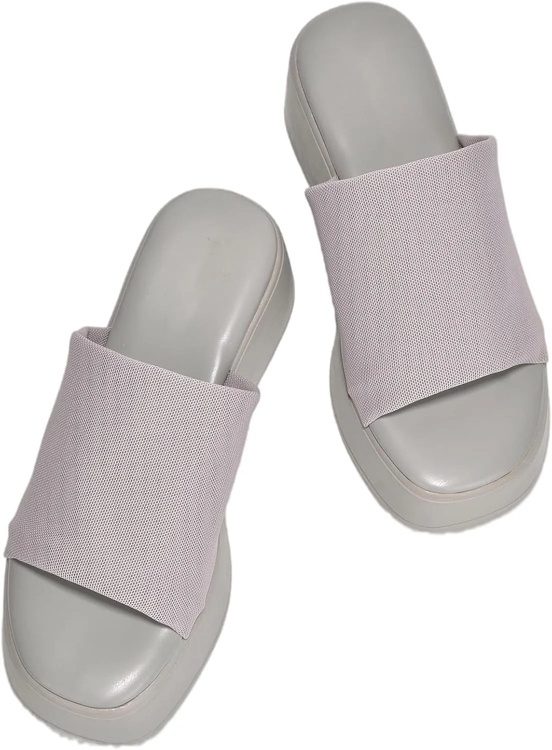 Platform Sandals Women Wedges Slides Chunky Heels Wedge Sandals Fabric Mule Fitted Cloud Lightweight Shoes Slipper  Memory Foam