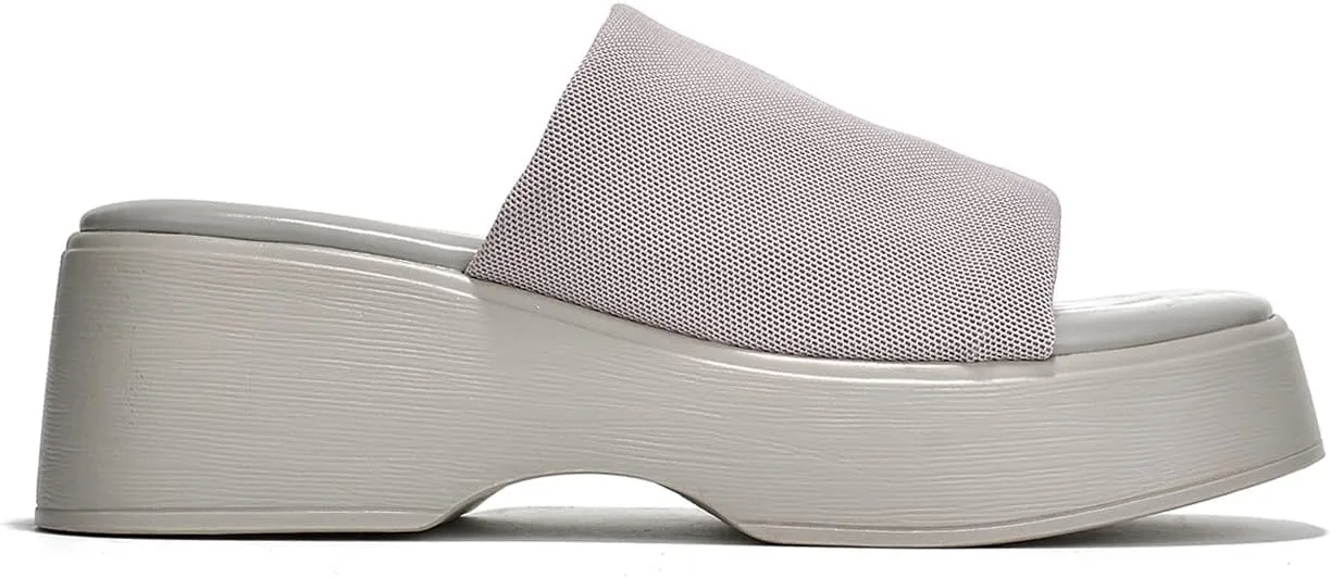 Platform Sandals Women Wedges Slides Chunky Heels Wedge Sandals Fabric Mule Fitted Cloud Lightweight Shoes Slipper  Memory Foam