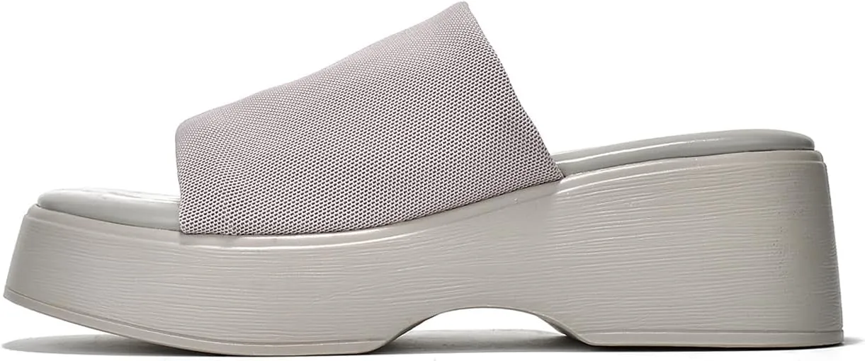 Platform Sandals Women Wedges Slides Chunky Heels Wedge Sandals Fabric Mule Fitted Cloud Lightweight Shoes Slipper  Memory Foam