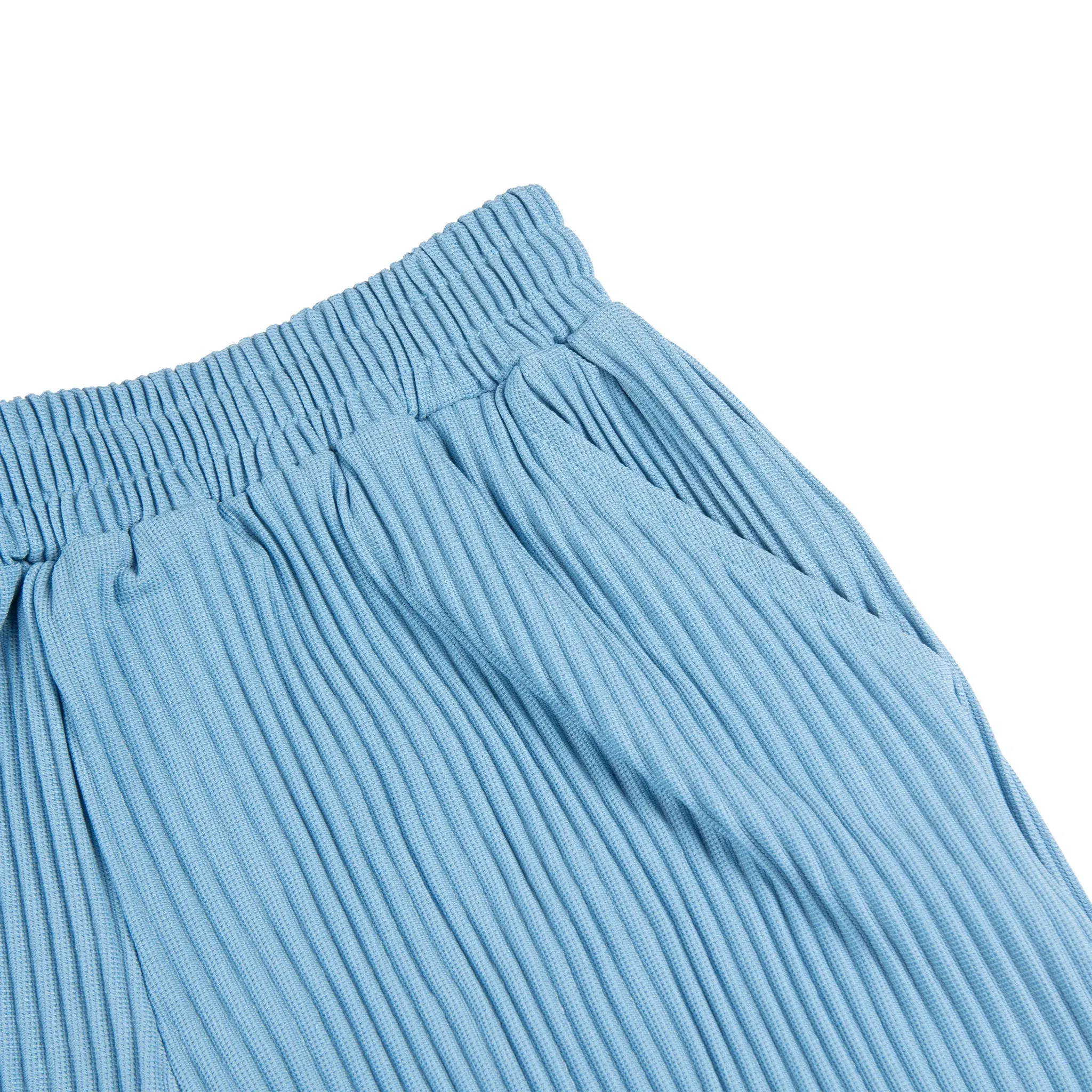 Pleated Light Blue Resort Shirt & Shorts
