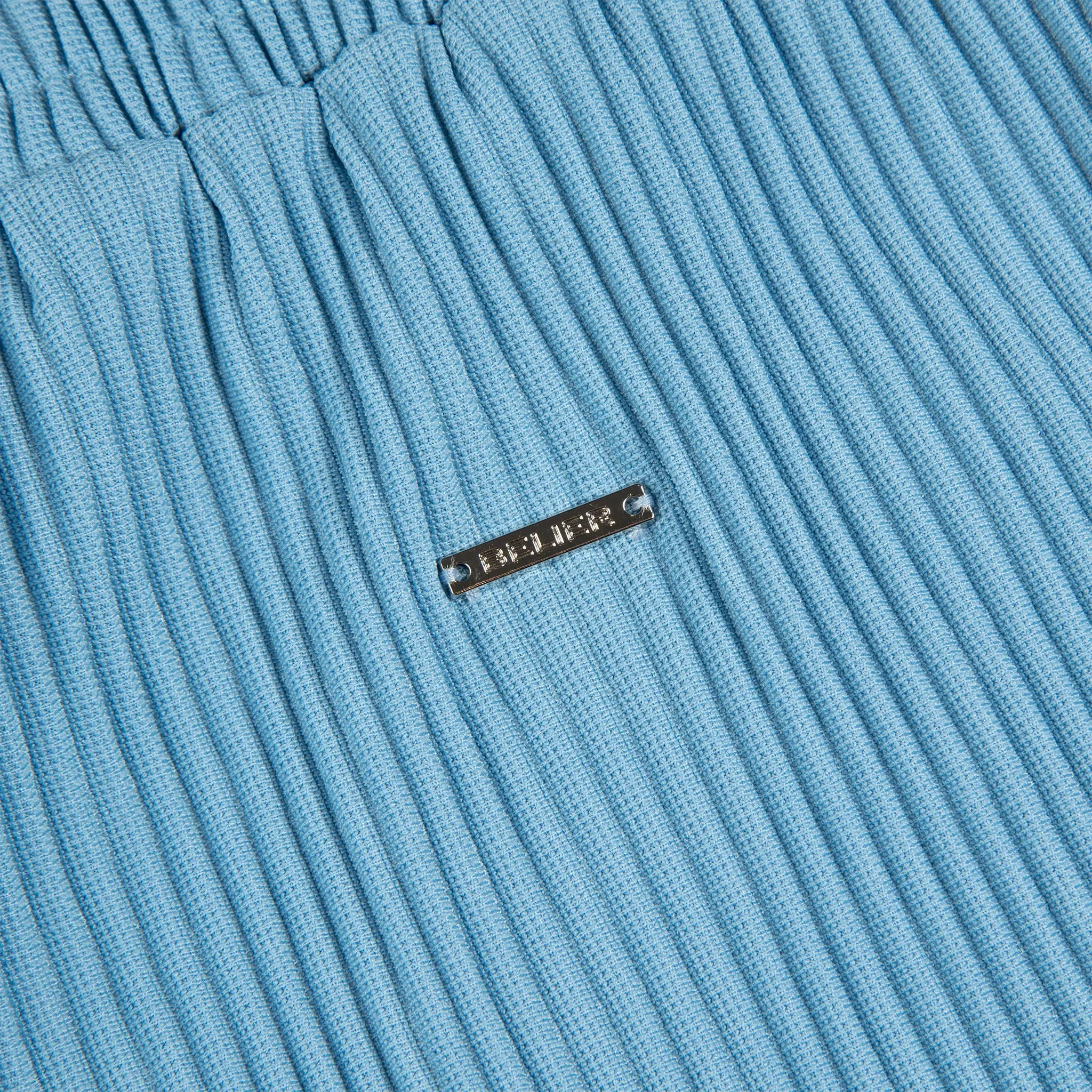 Pleated Light Blue Resort Shirt & Shorts
