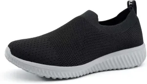 poemlady Walking Shoes Women Slip On Sneakers Knit Lightweight Comfortable Breathable Nurse Shoes for Work Travel