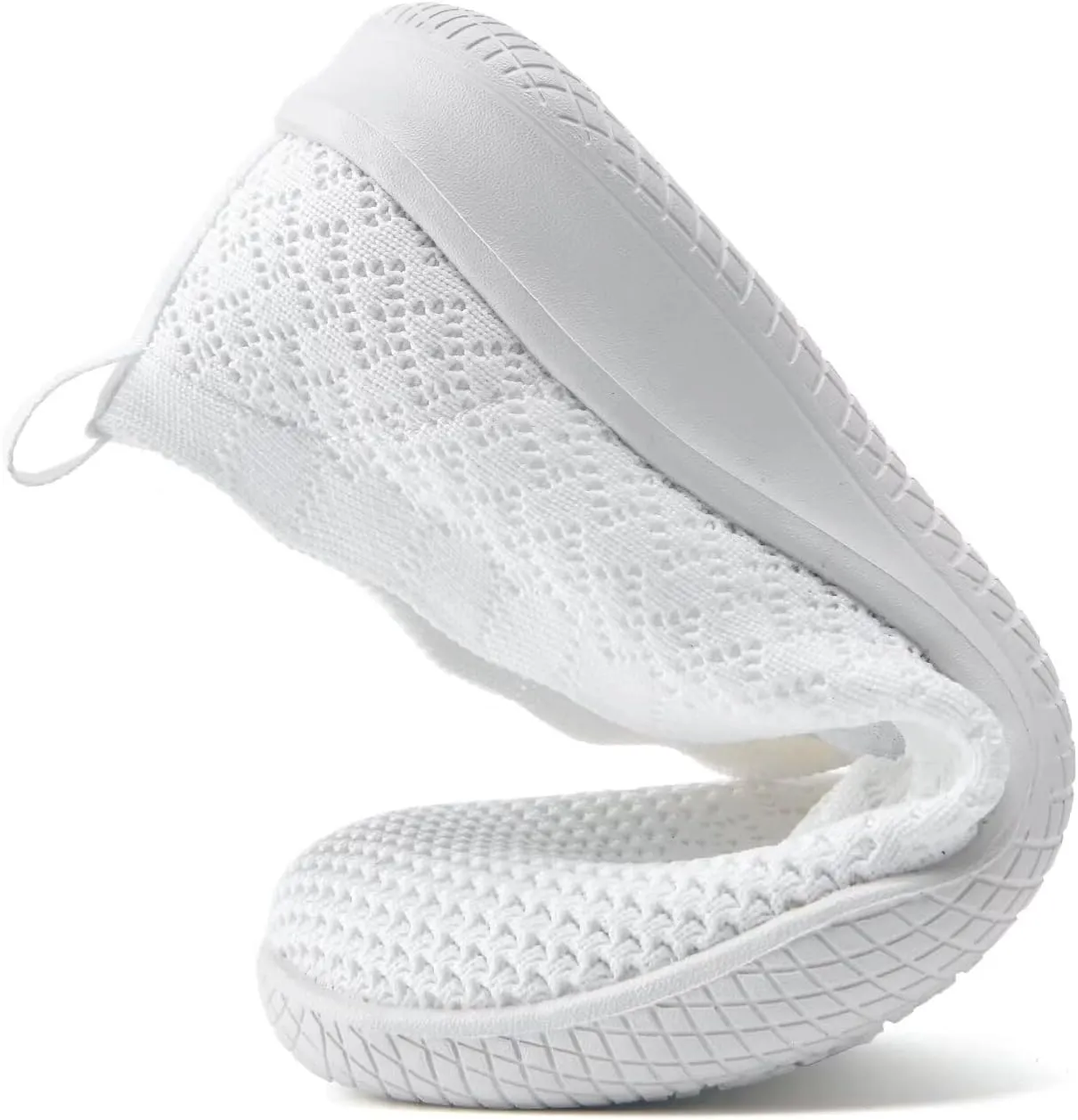 poemlady Women's Walking Shoes - Mesh Slip on Sneaker Knit Round Toe Casual Memory Foam Low Wedge Nurse Shoes for Work