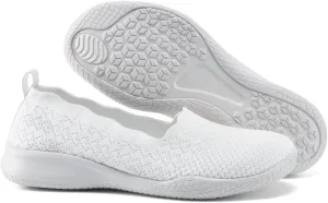 poemlady Women's Walking Shoes - Mesh Slip on Sneaker Knit Round Toe Casual Memory Foam Low Wedge Nurse Shoes for Work