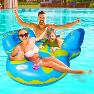 Pool Floats for Adults, Adult Pool Float, mesh Bottom Pool raft, with Two Handle and a Big Cup Holder, Great for Chilling in The Pool