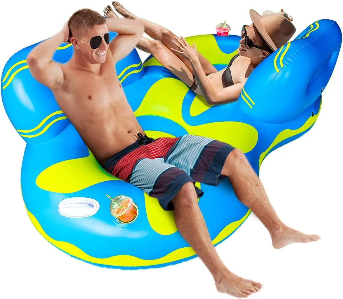 Pool Floats for Adults, Adult Pool Float, mesh Bottom Pool raft, with Two Handle and a Big Cup Holder, Great for Chilling in The Pool