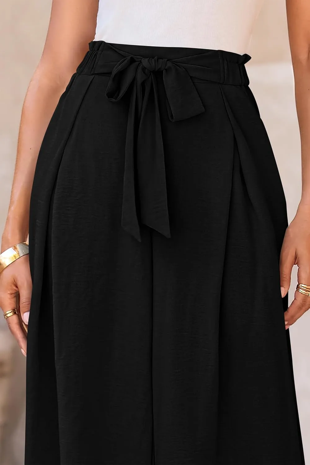PRETTYGARDEN Women's Wide Leg Work Pants Business Casual High Waisted Loose Palazzo Trouser Summer Clothes