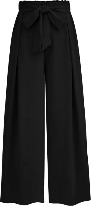 PRETTYGARDEN Women's Wide Leg Work Pants Business Casual High Waisted Loose Palazzo Trouser Summer Clothes