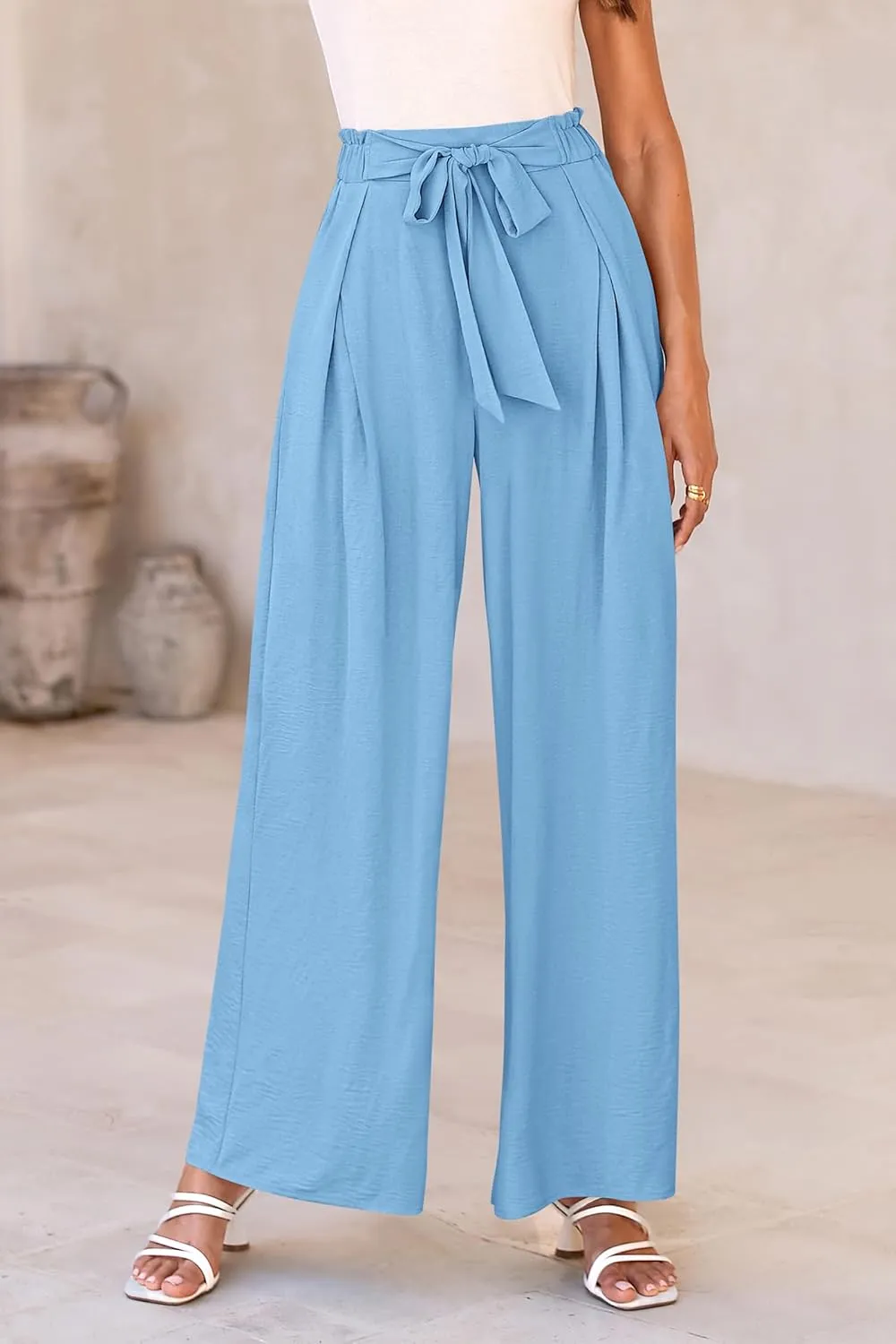 PRETTYGARDEN Women's Wide Leg Work Pants Business Casual High Waisted Loose Palazzo Trouser Summer Clothes