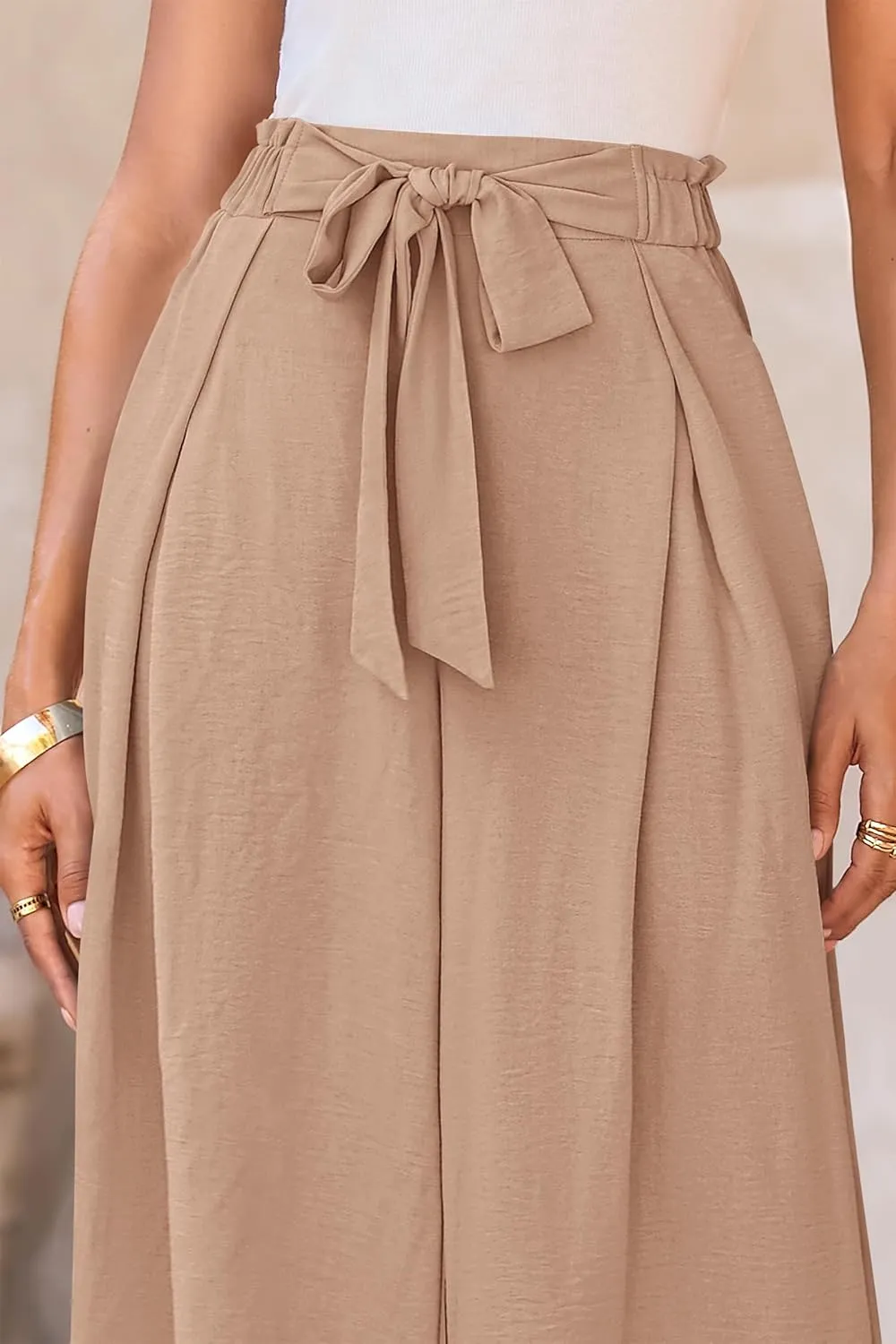 PRETTYGARDEN Women's Wide Leg Work Pants Business Casual High Waisted Loose Palazzo Trouser Summer Clothes