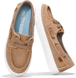 Project Cloud Sneakers for Women - Memory Foam Spring Shoes for Women Footwear - Slip-On Boat Shoes - Non Slip Fashion Sneakers - Lightweight Loafers (Seasalt)