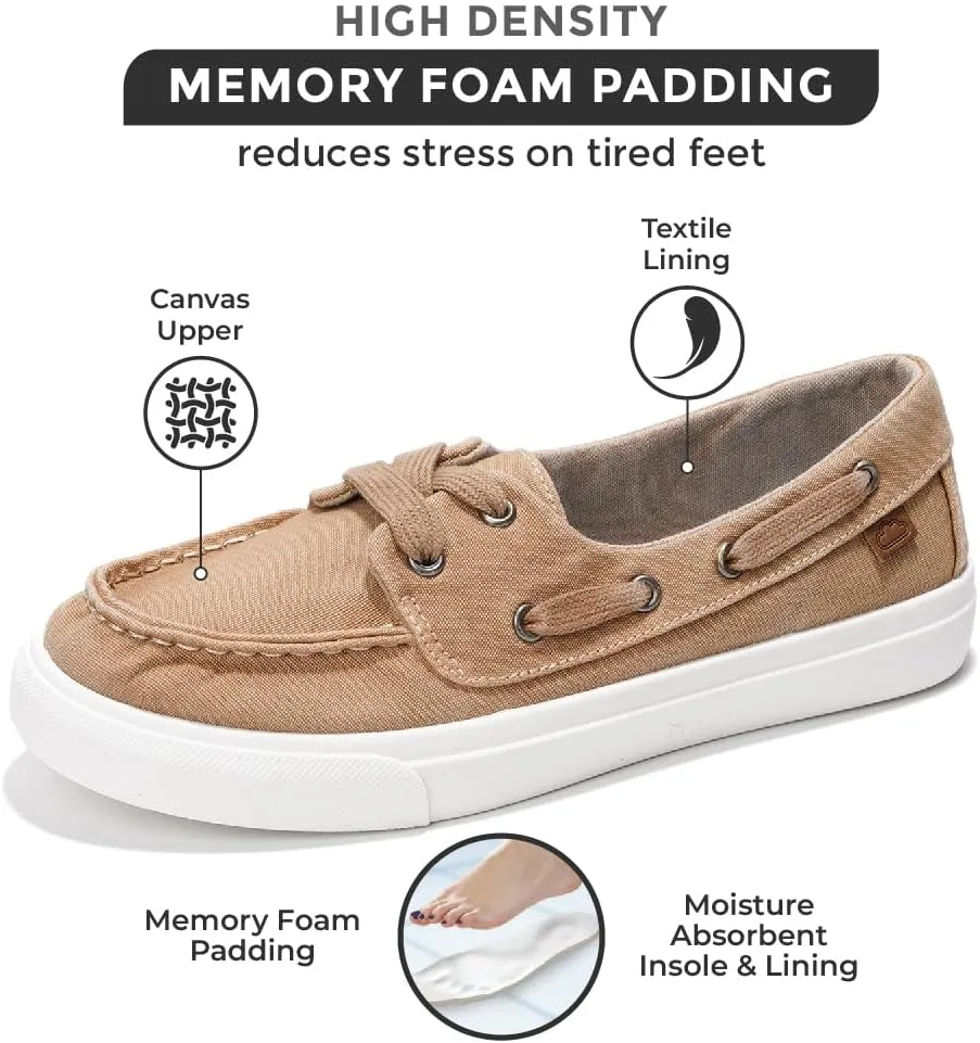 Project Cloud Sneakers for Women - Memory Foam Spring Shoes for Women Footwear - Slip-On Boat Shoes - Non Slip Fashion Sneakers - Lightweight Loafers (Seasalt)