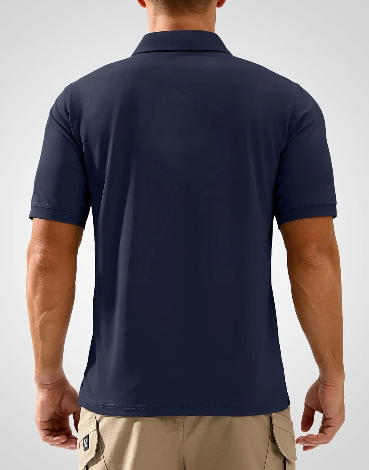 Pudolla Mens Tactical Shirts Short Sleeve Golf Work Polos Moisture Wicking Dry Collared Shirt Lightweight Polo Shirt