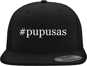 #Pupusas - Yupoong 6089 Structured Flat Bill Hat | Trendy Baseball Cap for Men and Women | Modern Cap in Snapback Closure