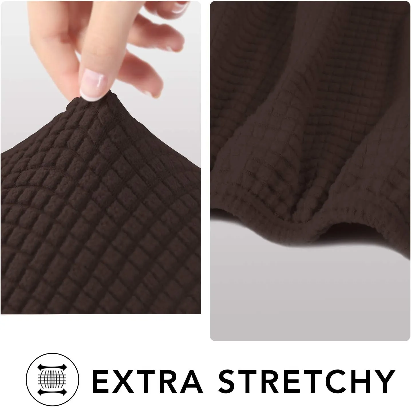 PureFit Stretch Sofa Slipcover – Spandex Jacquard Non Slip Soft Couch Sofa Cover, Washable Furniture Protector with Non Skid Foam and Elastic Bottom for Kids (Sofa, Chocolate)