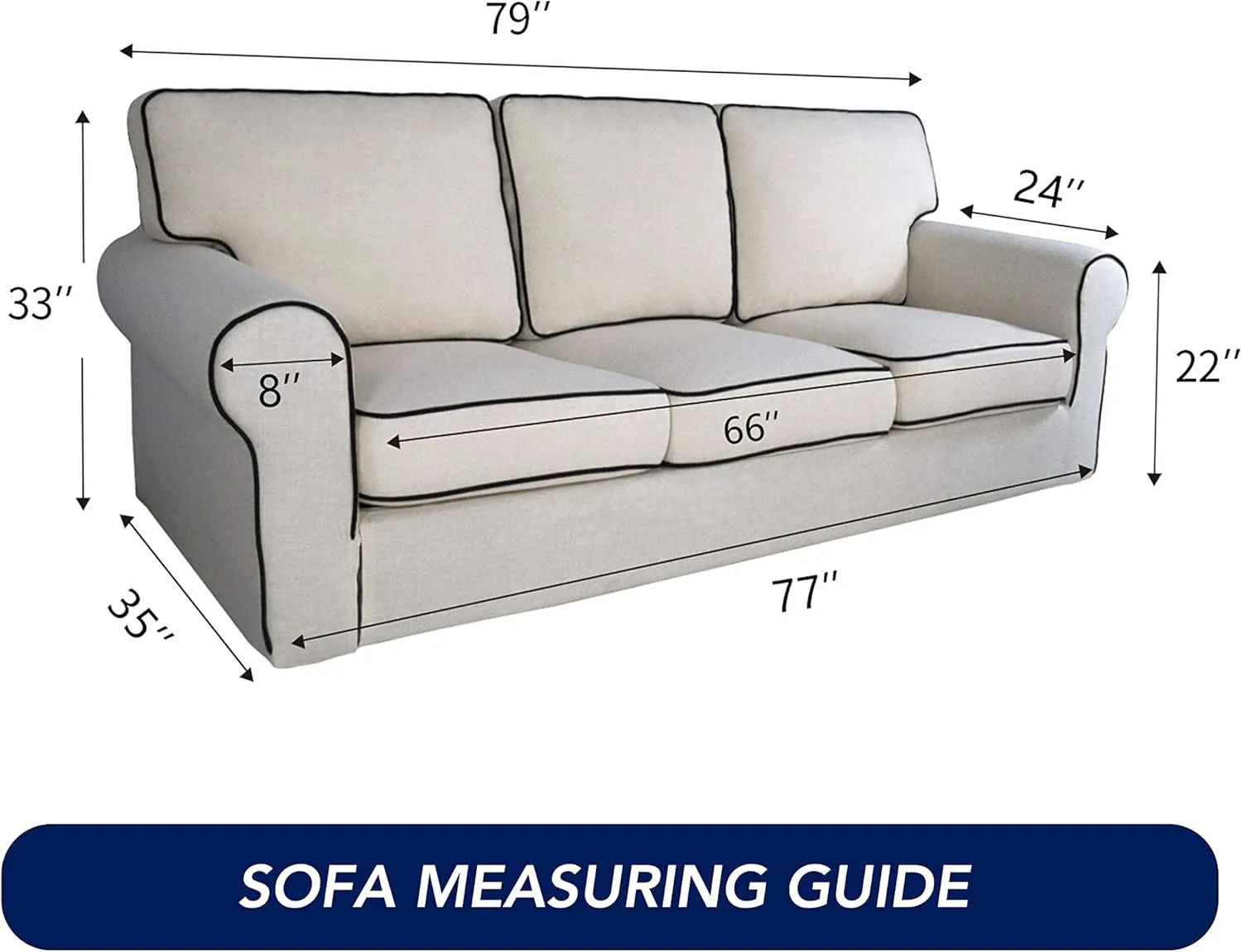 PureFit Super Stretch Sofa Slipcover – Spandex Non Slip Soft Couch Sofa Cover, Washable Furniture Protector with Non Skid Foam and Elastic Bottom for Kids, Pets （Sofa, Black）