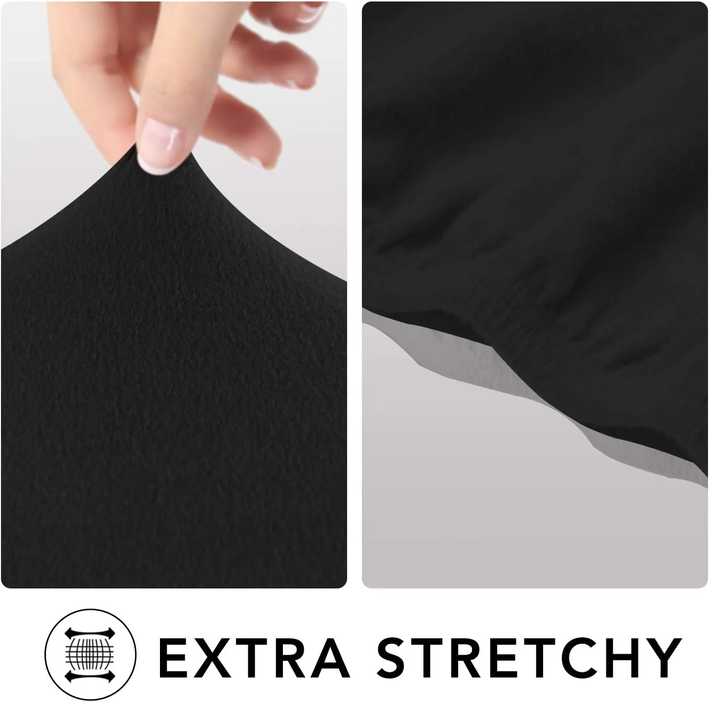 PureFit Super Stretch Sofa Slipcover – Spandex Non Slip Soft Couch Sofa Cover, Washable Furniture Protector with Non Skid Foam and Elastic Bottom for Kids, Pets （Sofa, Black）