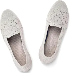 Puxowe Ballet Flats for Women - Stretch Knit Slip-On Low Wedge Shoes, Soft Round Toe Design for Office, Travel & Daily Walking