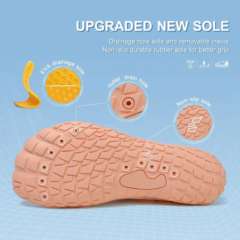 Quick Dry Barefoot Beach & Pool Shoes - Slip-on for Women & Men, Surf, Yoga & Water Sports