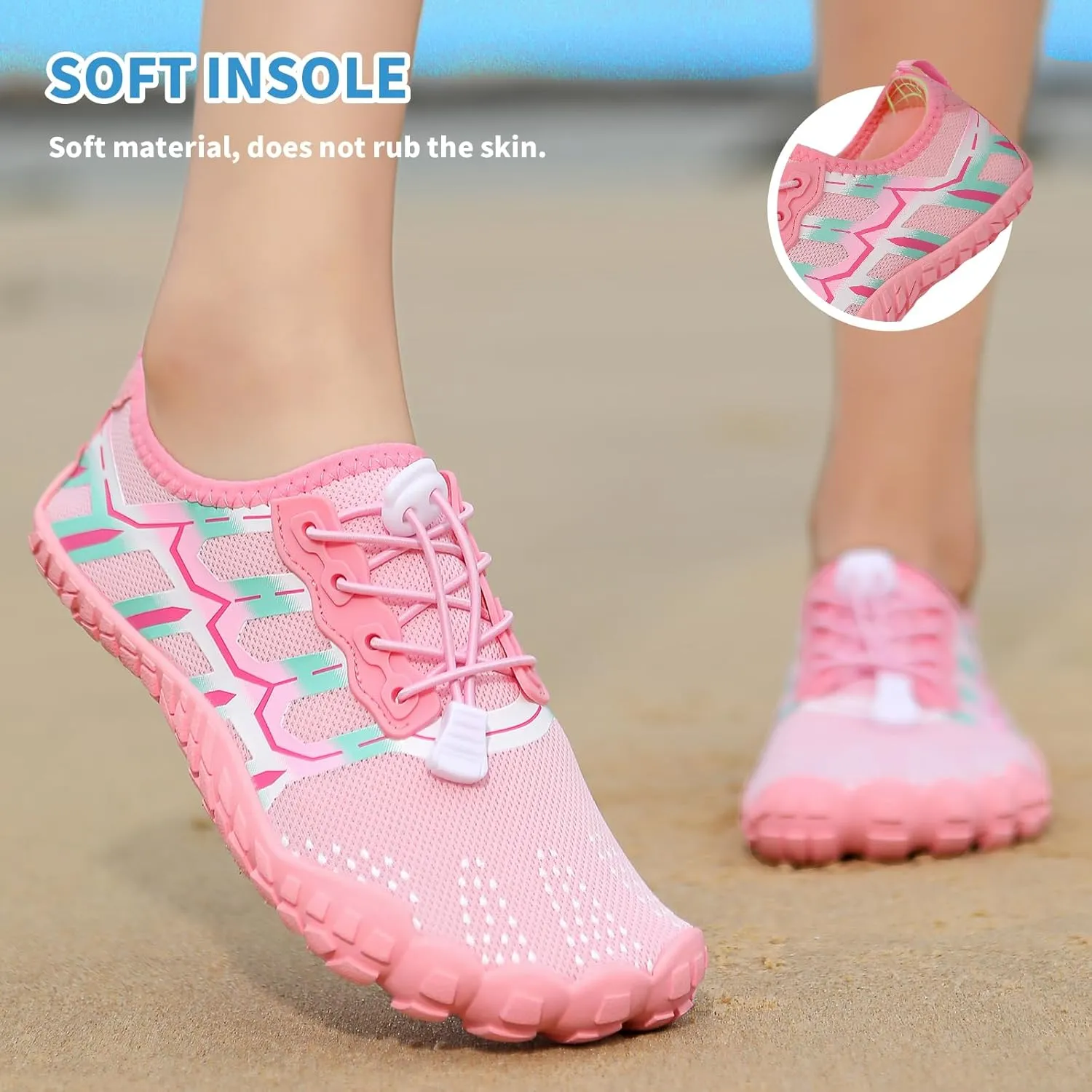 Quick Dry Barefoot Beach & Pool Shoes - Slip-on for Women & Men, Surf, Yoga & Water Sports